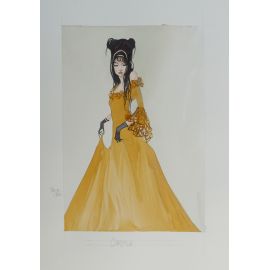 CROCI dessin original 4 : Carmilla robe jaune