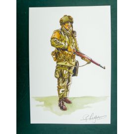 LEGEIN ex-libris WW2 soldat US debout signé