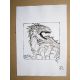 RICCIO dessin original Inktober Dinosaure 19