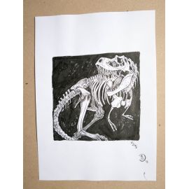 RICCIO dessin original Inktober Dinosaure 24