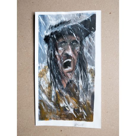 RICCIO dessin original pirate dans la pluie