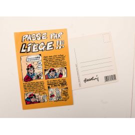 WALTHERY carte postale Passe par Liège signée au dos