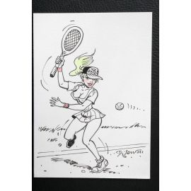 DI SANO illustration originale A5 tenniswoman encre de Chine (13)