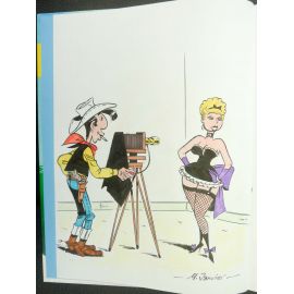 JANVIER dessin original couleur dans Lucky Luke Le Klondyke eo Jolly Jumper