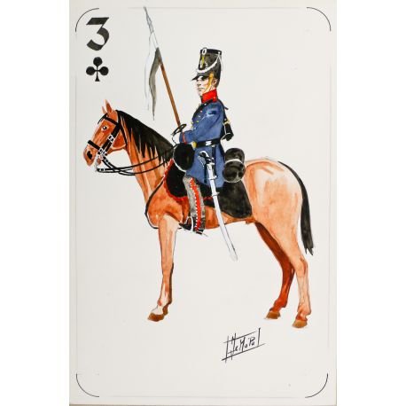 PAQUES J-M Cavalier napoléonien 3 de trèfle Neumark Regiment