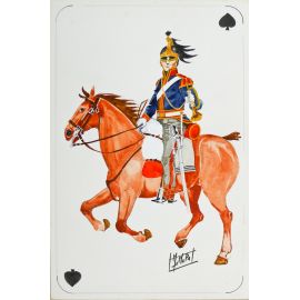 PAQUES J-M Cavalier napoléonien joker de pique 1st Royal Dragoons