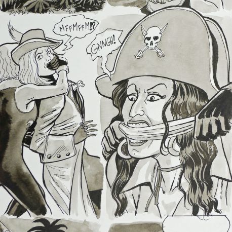 VAN DE WALLE Captives de l'île aux pirates planche originale 53