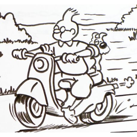 STERNIC Aventures de Zinzin planche originale "scooter"