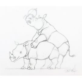 STERNIS Rhinocéros illustration originale