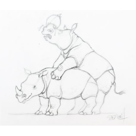 STERNIS Rhinocéros illustration originale
